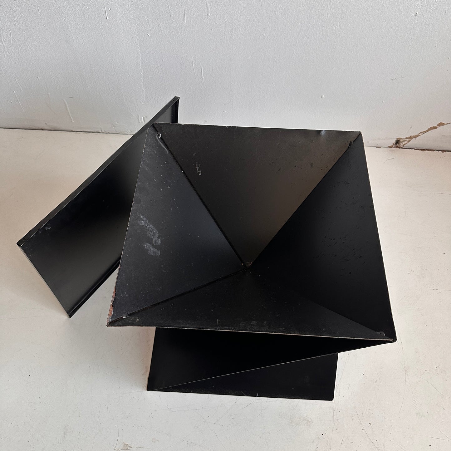 TB004 ITALIAN CUBIST METAL SIDE TABLE