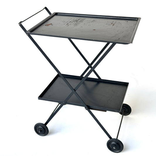 TB017 BLACK IRON GARDEN BAR CART