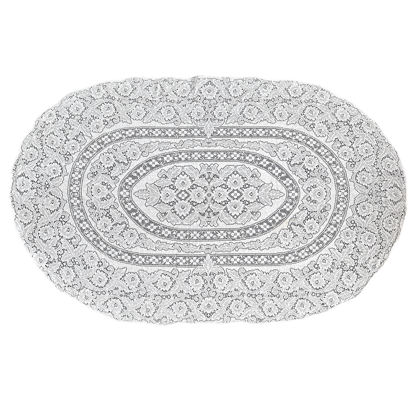 TC006 FLORAL LACE OVAL TABLECLOTH