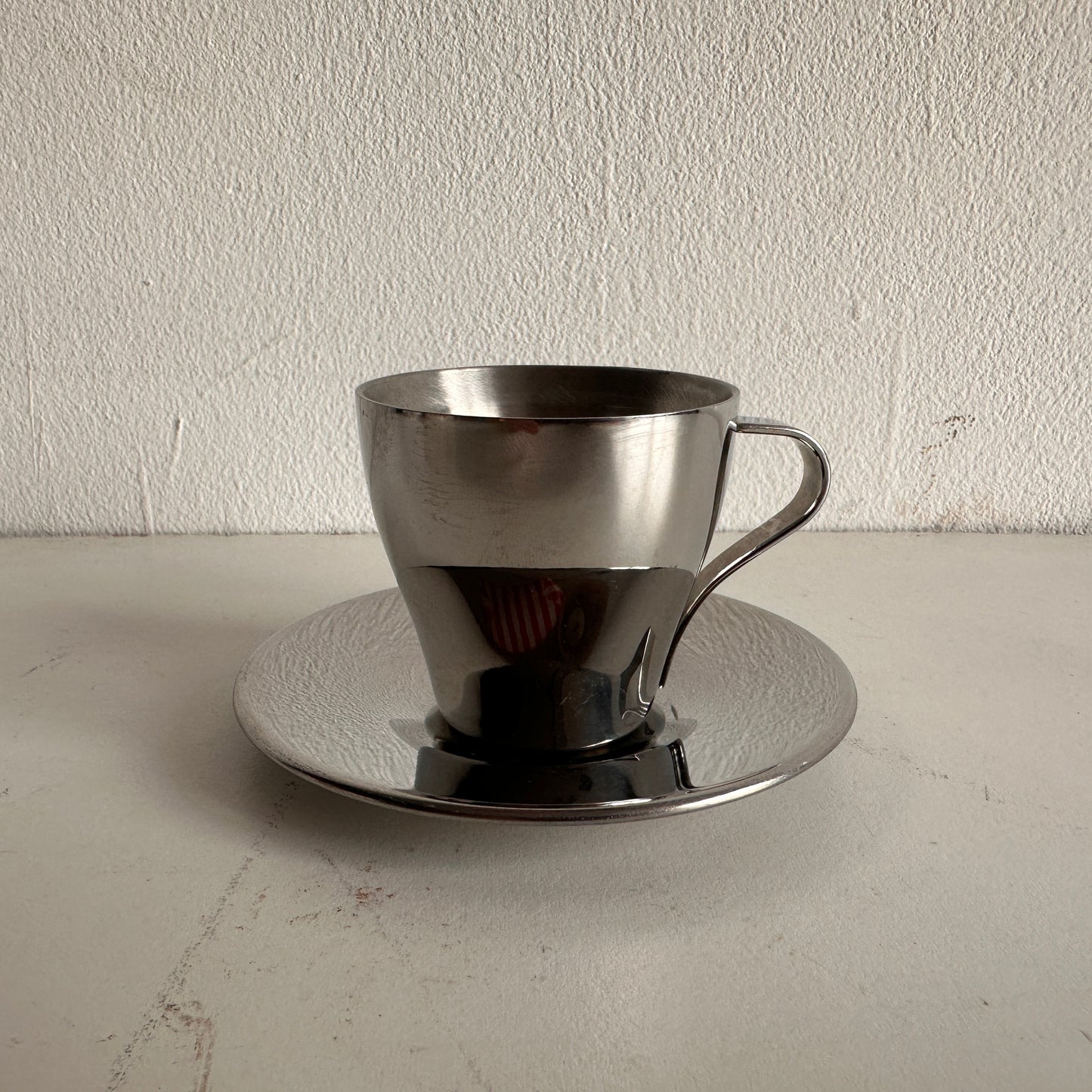 TT004 CHROME ESPRESSO CUP WITH SAUCER