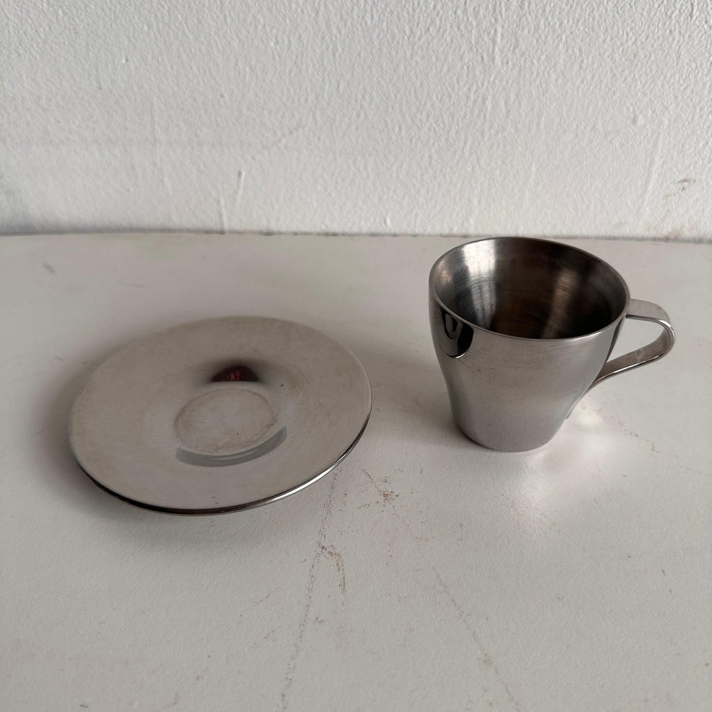 TT004 CHROME ESPRESSO CUP WITH SAUCER