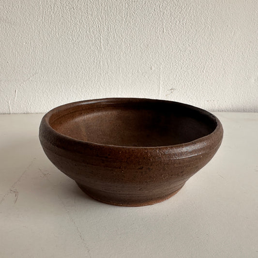 TT008 CERAMIC SPECKLED BLROWN GLAZED BOWL