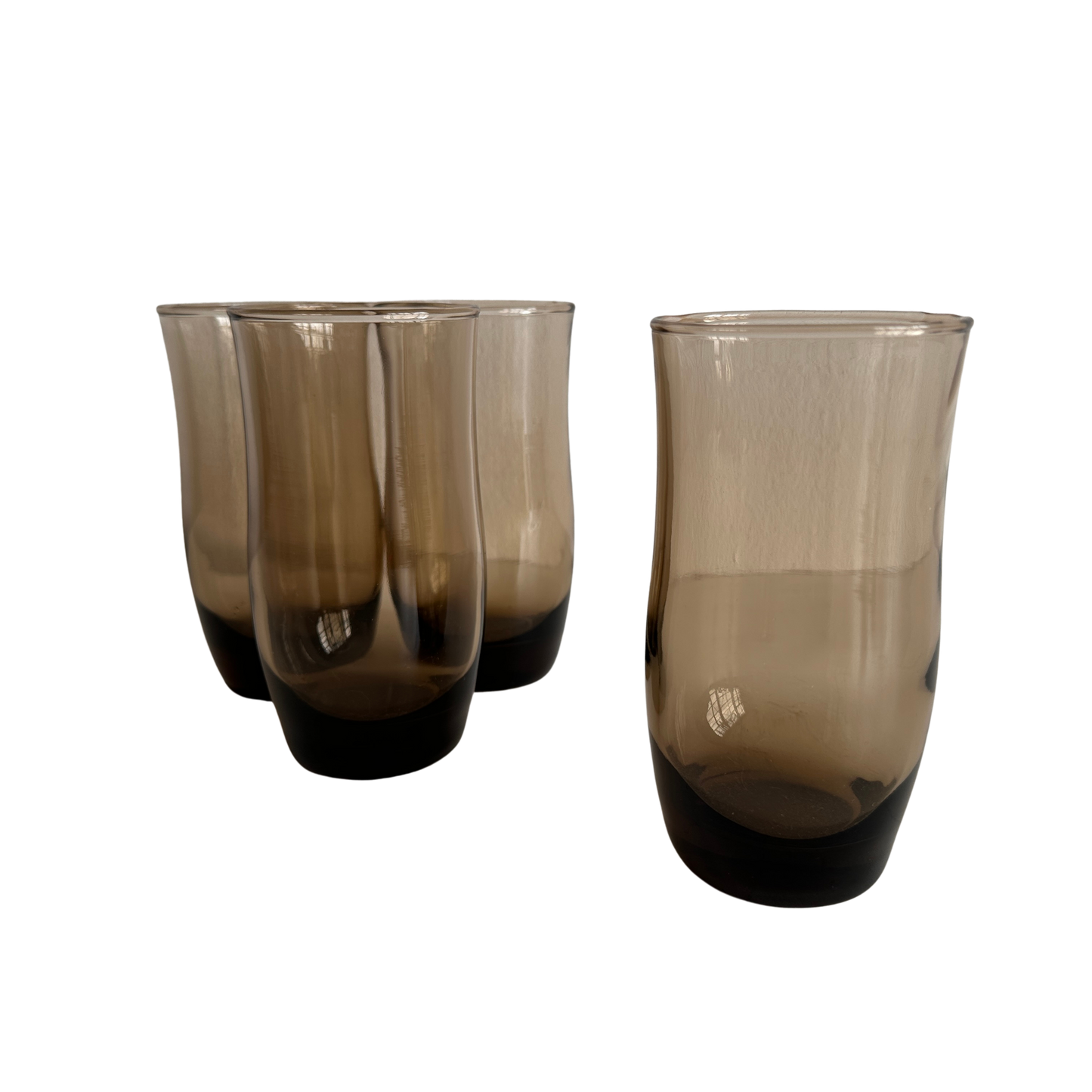 TT025 SET OF FOUR SMOKED LEON GLASSES