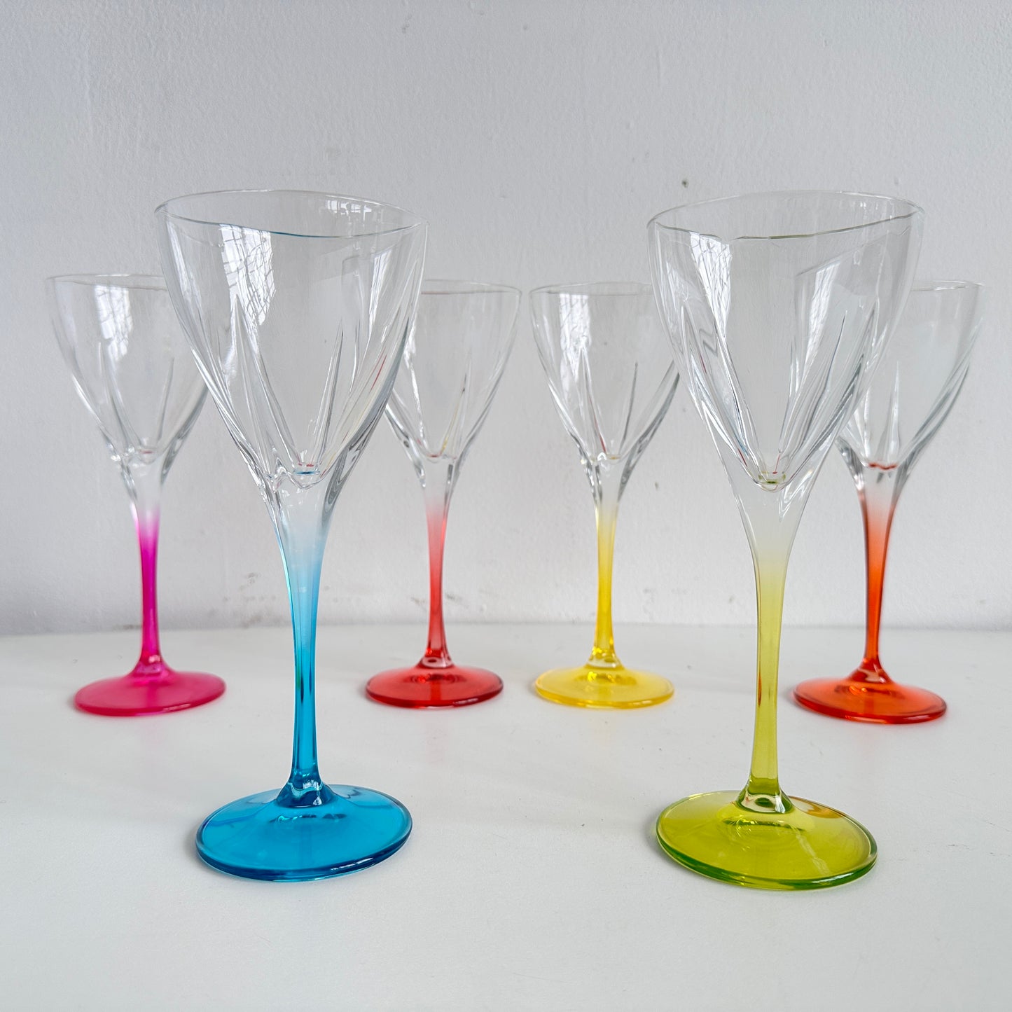 TT120 SET OF 6 RAINBOW STEMMED GLASSES