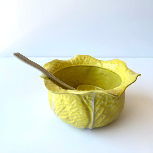 TT171 YELLOW CABBAGE SERVING BOWL & LADLE