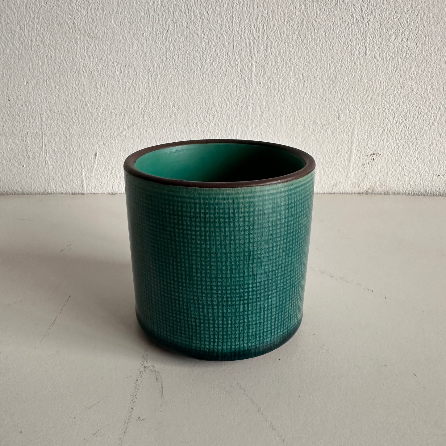 VS013 GREEN GRID GLAZE VASE