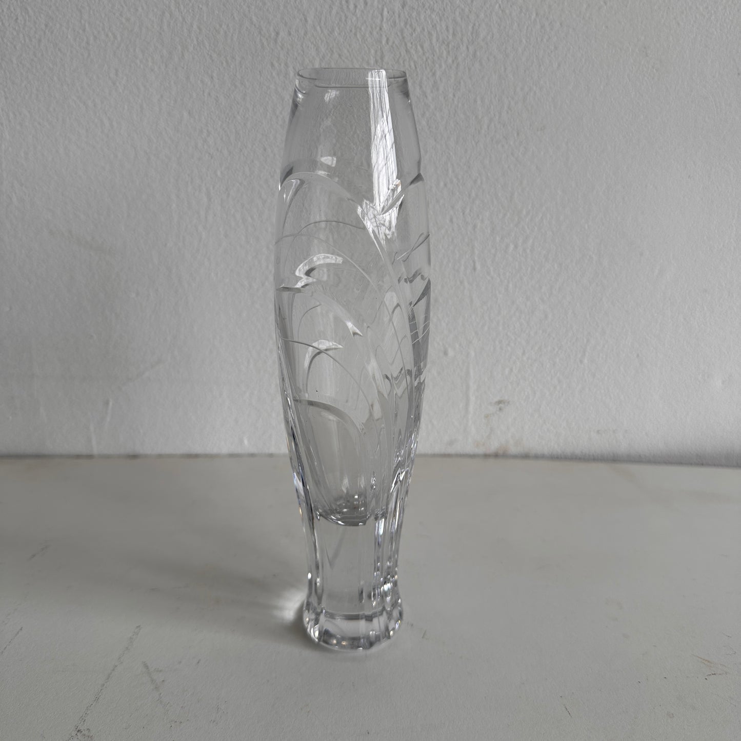 VS034 TAPERED ETCHED GLASS VASE
