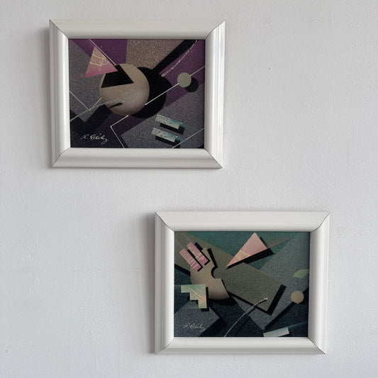 WD007 PAIR OF CLINT EAGAR STYLE 80'S FRAMED PAINTINGS