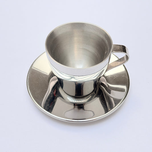TT004 CHROME ESPRESSO CUP WITH SAUCER