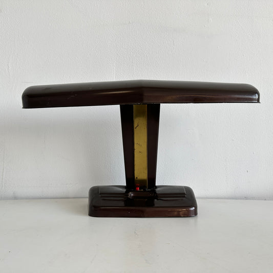 LI005 ART DECO BROWN AND GOLD METAL DESK LAMP