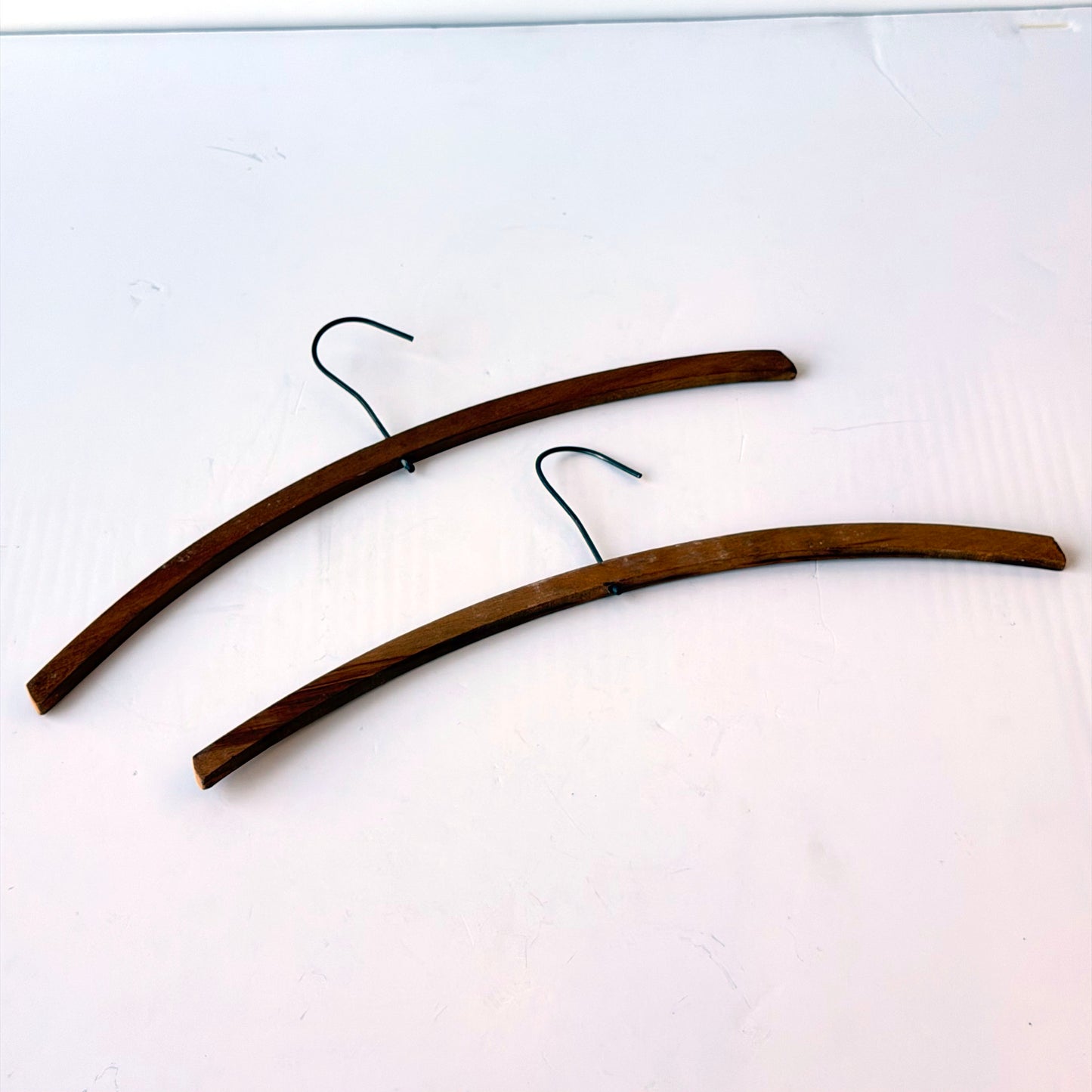 OB136 PAIR OF ANTIQUE WOOD CLOTHES HANGERS