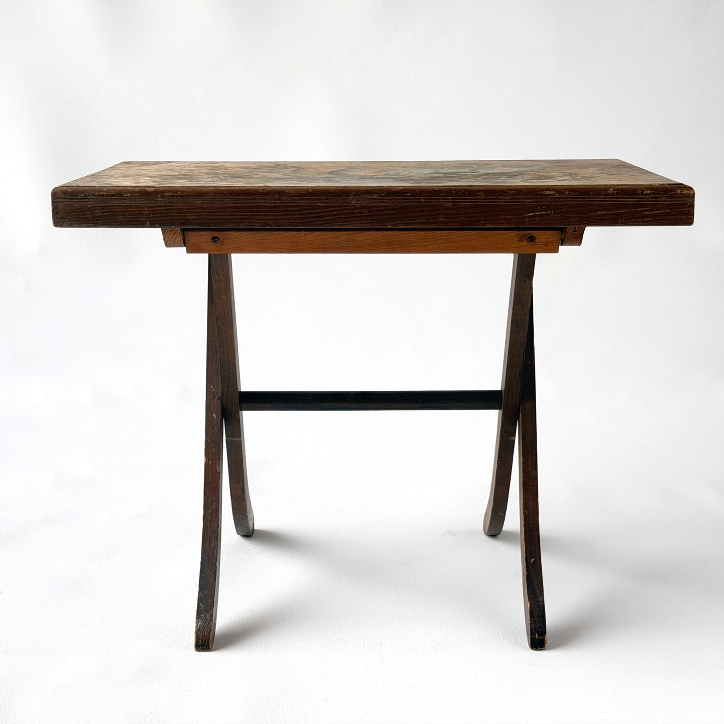 TB035 PAINTED FLORAL FOLDING SIDE TABLE