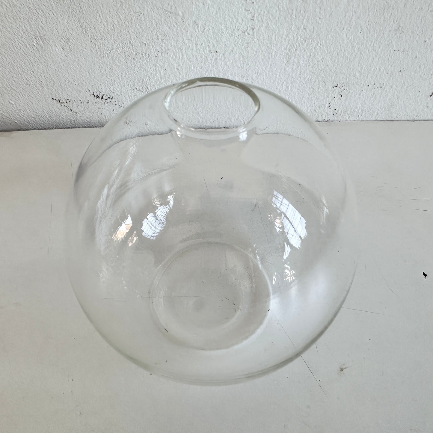 VS064 SET OF 4 SPHERICAL CLEAR GLASS VASES