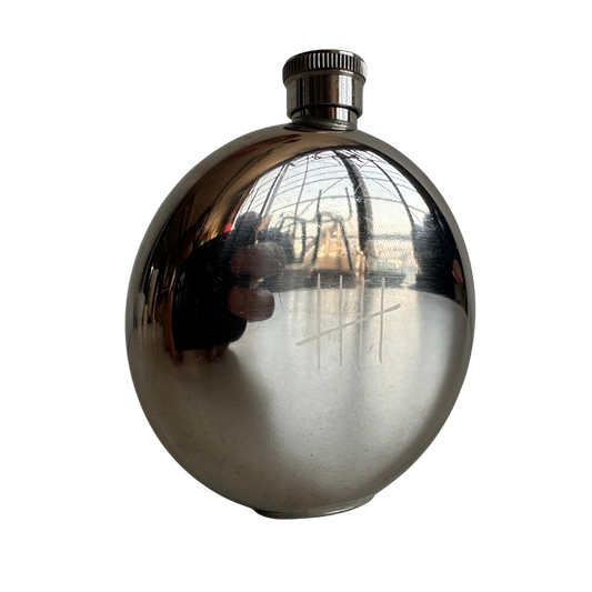 AA001 CHROME FLASK WITH NO. 5 ENGRAVING