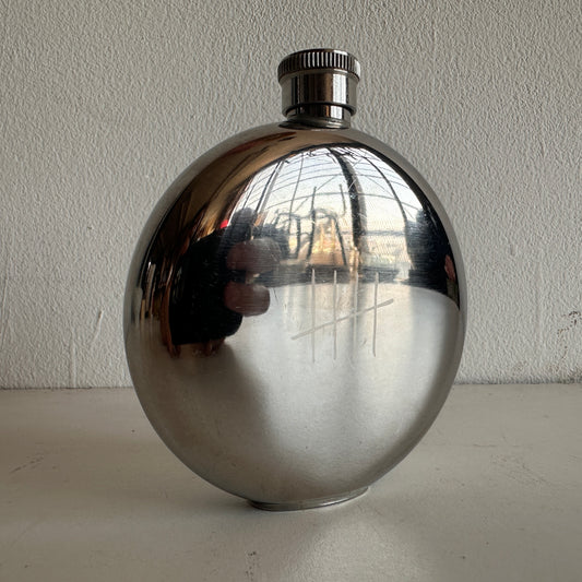 AA001 CHROME FLASK WITH NO. 5 ENGRAVING