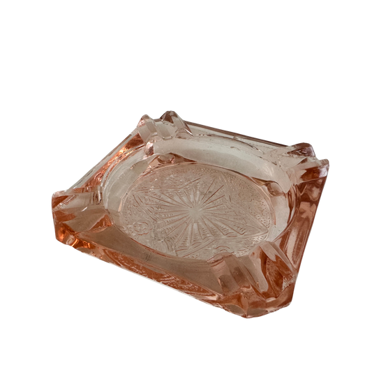 AA008 PEACH TINTED GLASS ASHTRAY