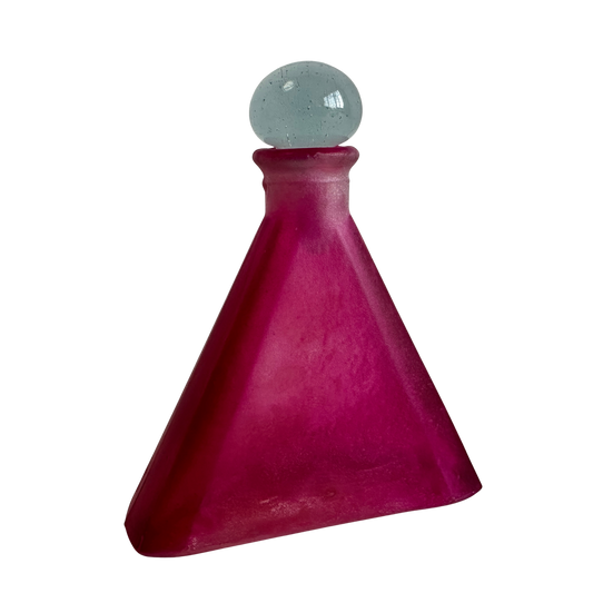 BB028 PINK THICK GLASS PERFUME BOTTLE WITH GLASS LID