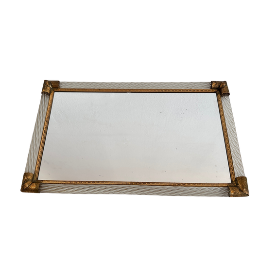 BB036 TWISTED GLASS MIRROR TRAY