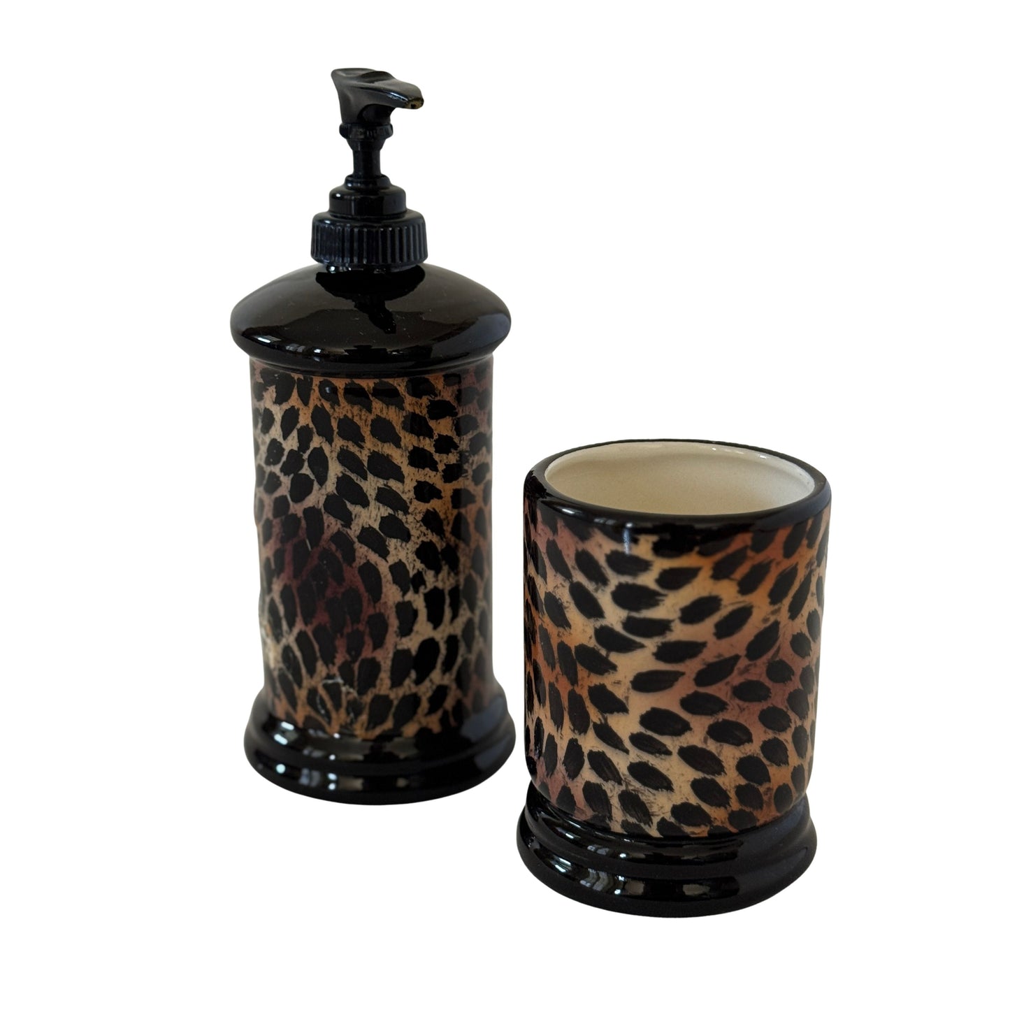 BB039 LEOPARD PRINT BATHROOM ACCESSORIES
