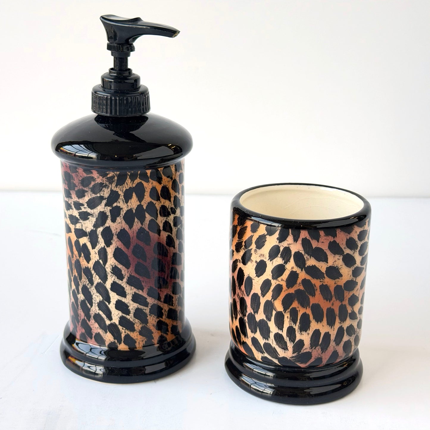 BB039 LEOPARD PRINT BATHROOM ACCESSORIES