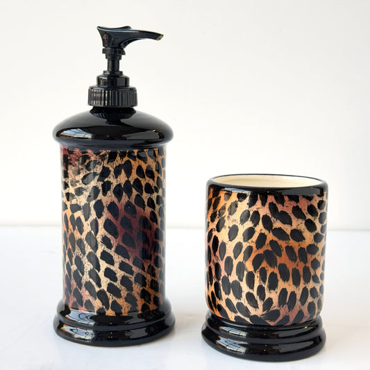 BB039 LEOPARD PRINT BATHROOM ACCESSORIES