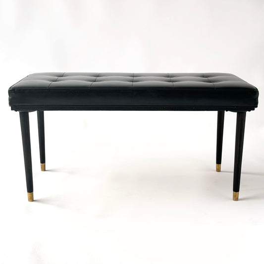 BE007 BLACK LEATHER BENCH