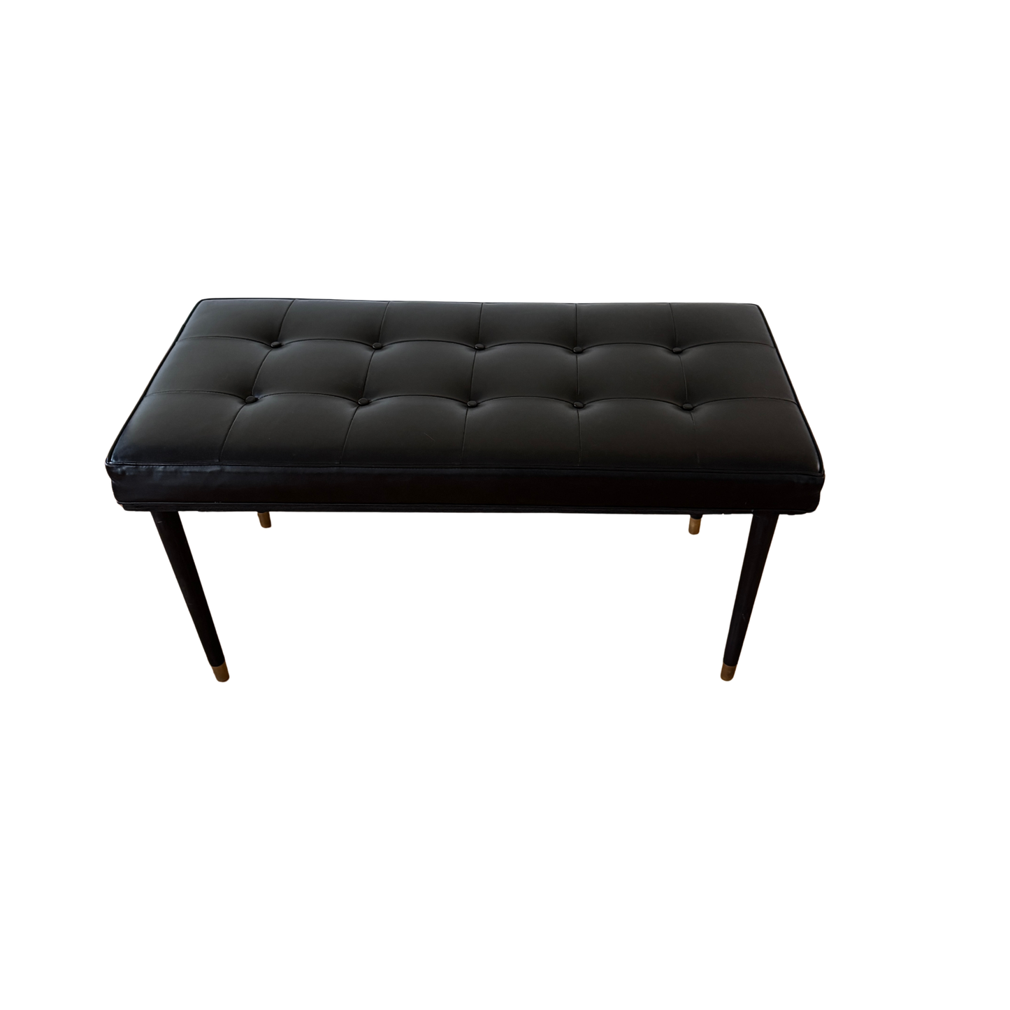 BE007 BLACK LEATHER BENCH