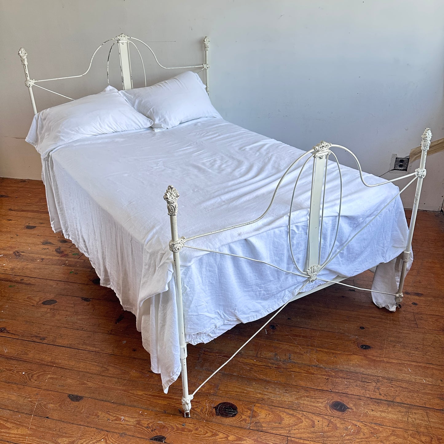 BG007 WHITE LINEN SHEET SET (FULL/QUEEN)