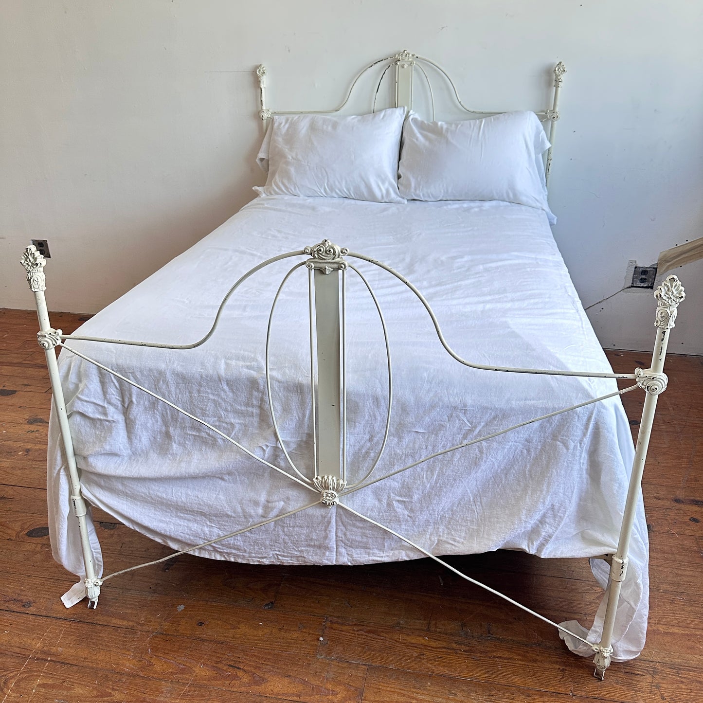 BG007 WHITE LINEN SHEET SET (FULL/QUEEN)