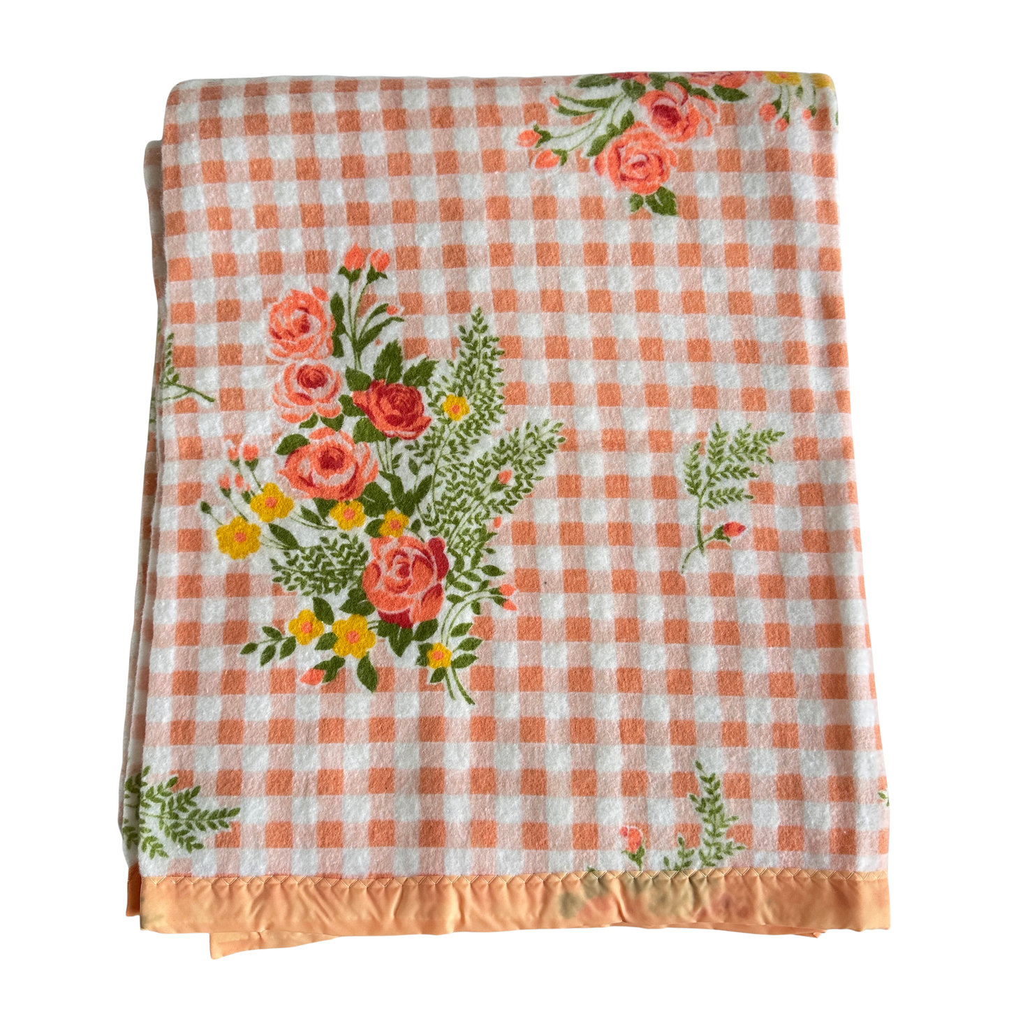 BG008 ORANGE FLORAL FELT COVERLET