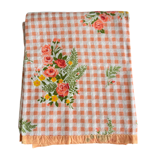 BG008 ORANGE FLORAL FELT COVERLET
