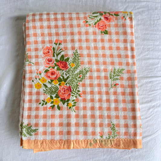 BG008 ORANGE FLORAL FELT COVERLET