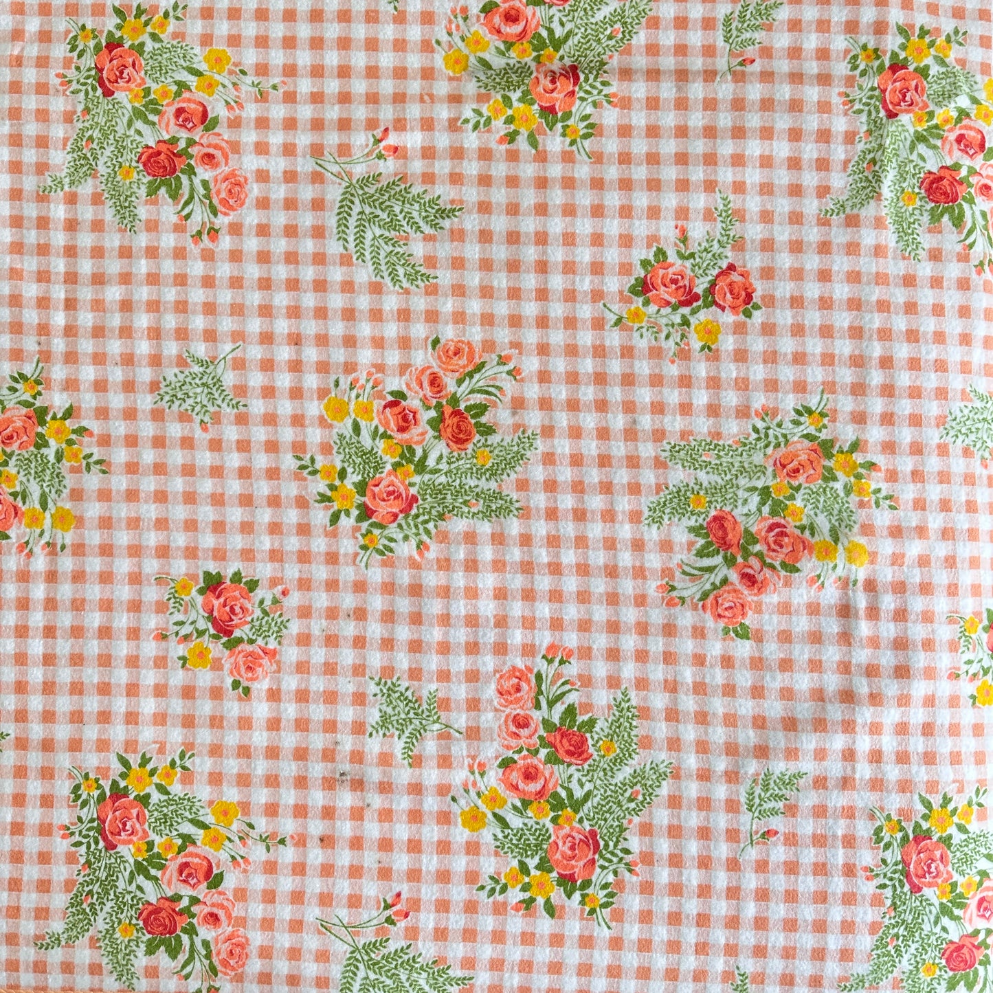 BG008 ORANGE FLORAL FELT COVERLET