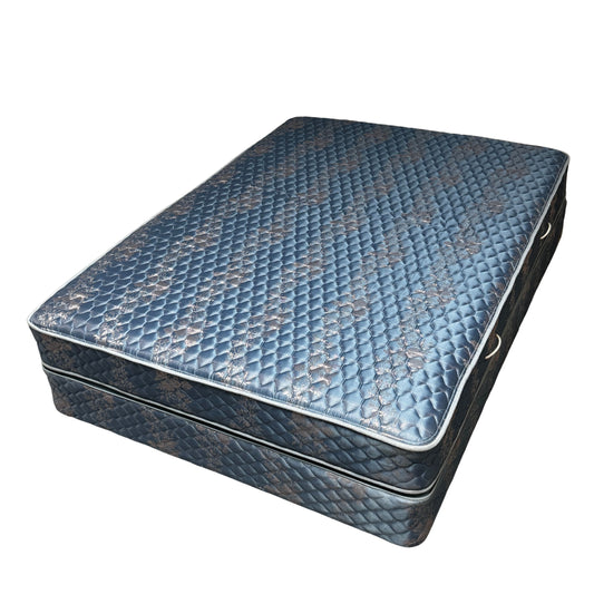 BG010 SHINY BLUE FLORAL MATTRESS AND BOX SPRING (FULL)