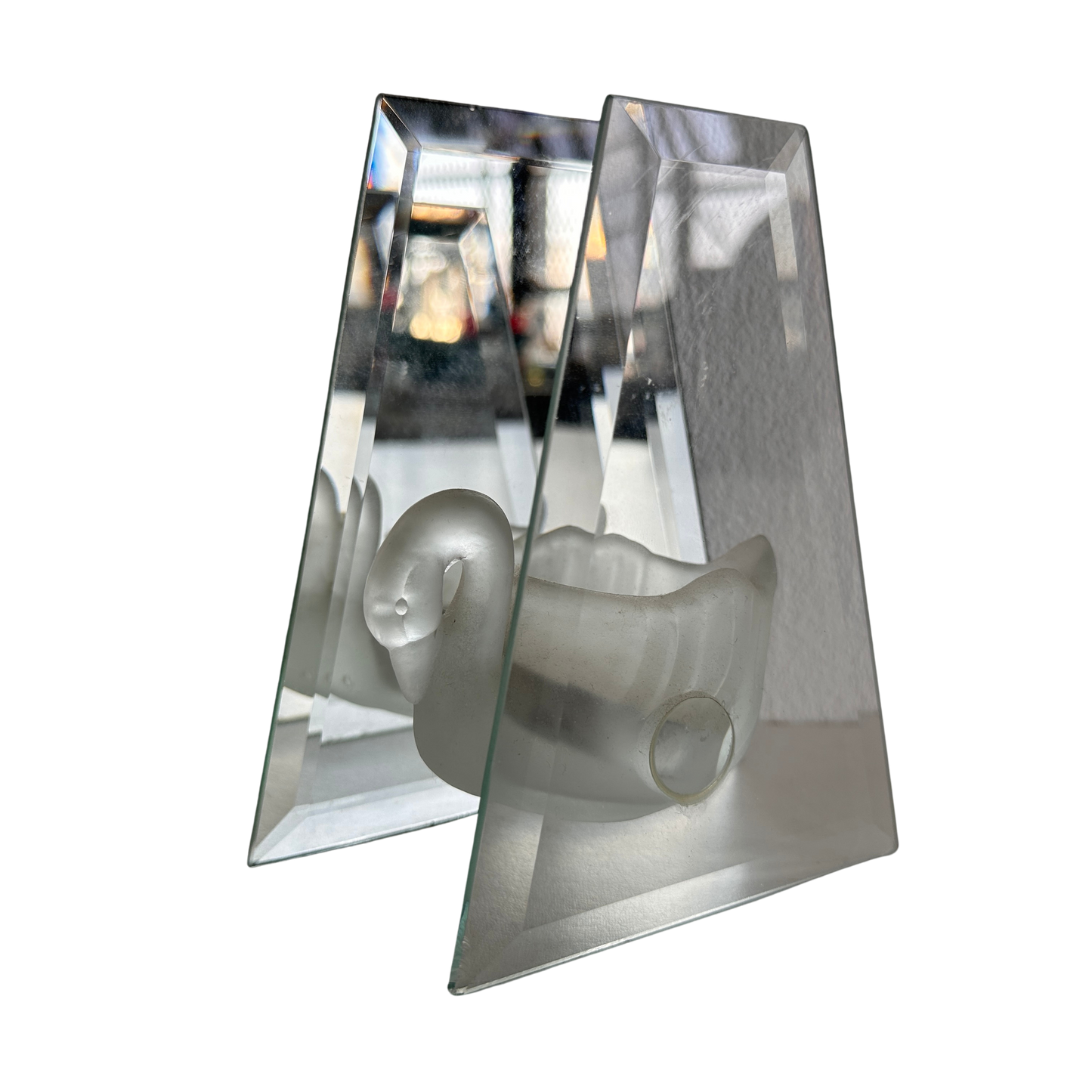 CA002 MIRROR BACKED SWAN VOTIVE HOLDER