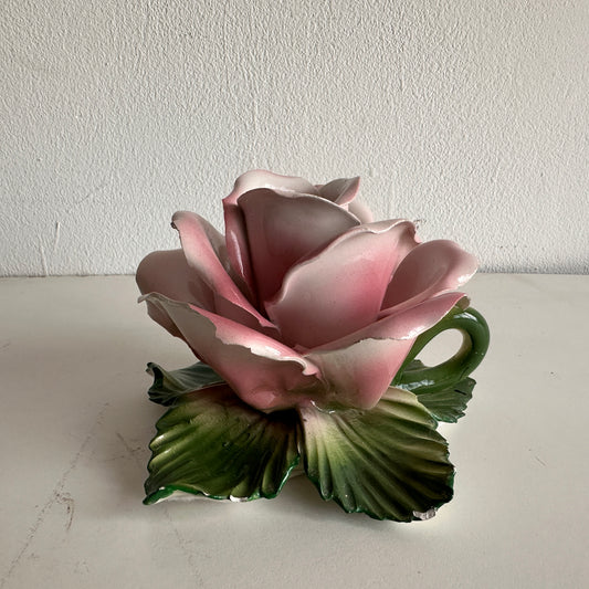 CA010 SET OF FOUR CAPO PINK ROSE TAPER CANDLE HOLDERS