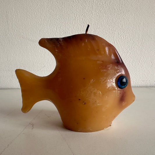 CA016 AMBER FISH CANDLE WITH BLUE EYES