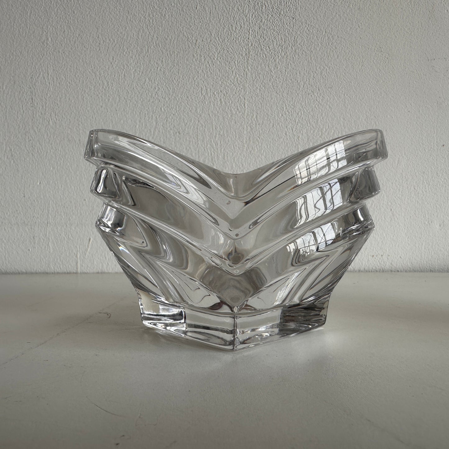 CA020 SET OF THREE JAPANESE CRYSTAL CANDLE HOLDERS