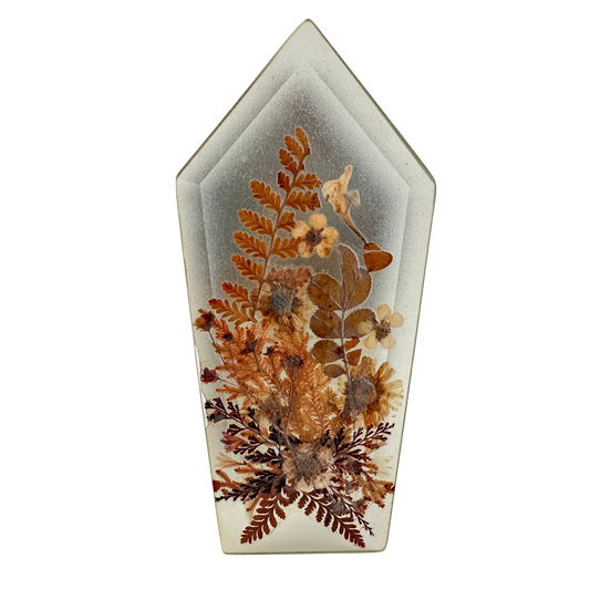 CA040 PRESSED FLOWER GLASS VOTIVE CANDLE HOLDER