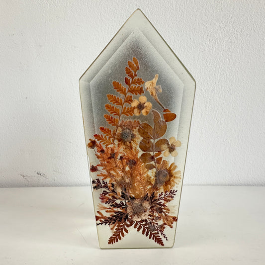 CA040 PRESSED FLOWER GLASS VOTIVE CANDLE HOLDER