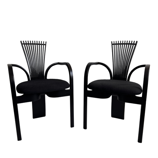 CH013 NORWEGIAN DESIGN BLACK WOOL BENTWOOD CHAIRS