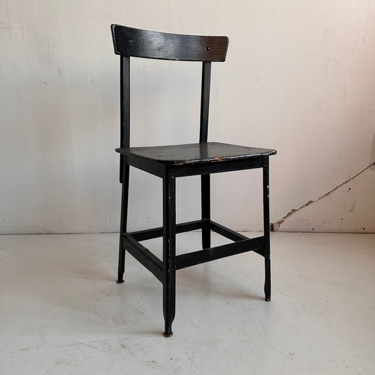 CH018 BLACK WOOD AND METAL CHAIR