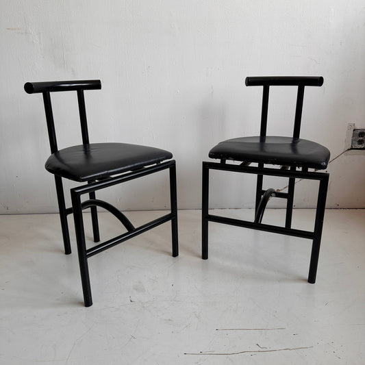 CH025 BLACK TOKYO CHAIRS WITH BLACK VINYL SEATS