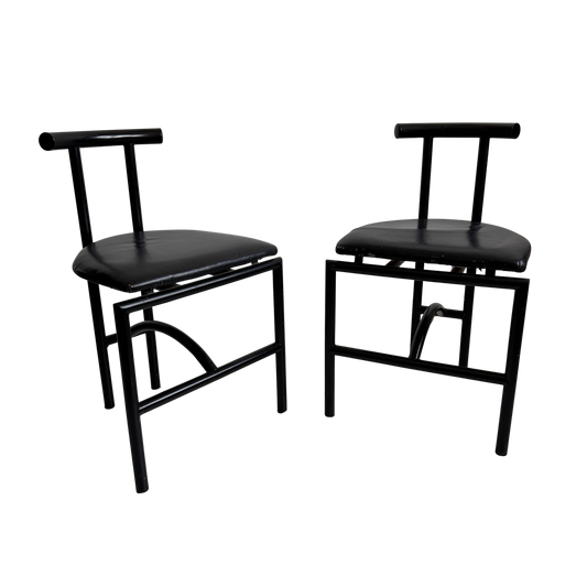 CH025 BLACK TOKYO CHAIRS WITH BLACK VINYL SEATS