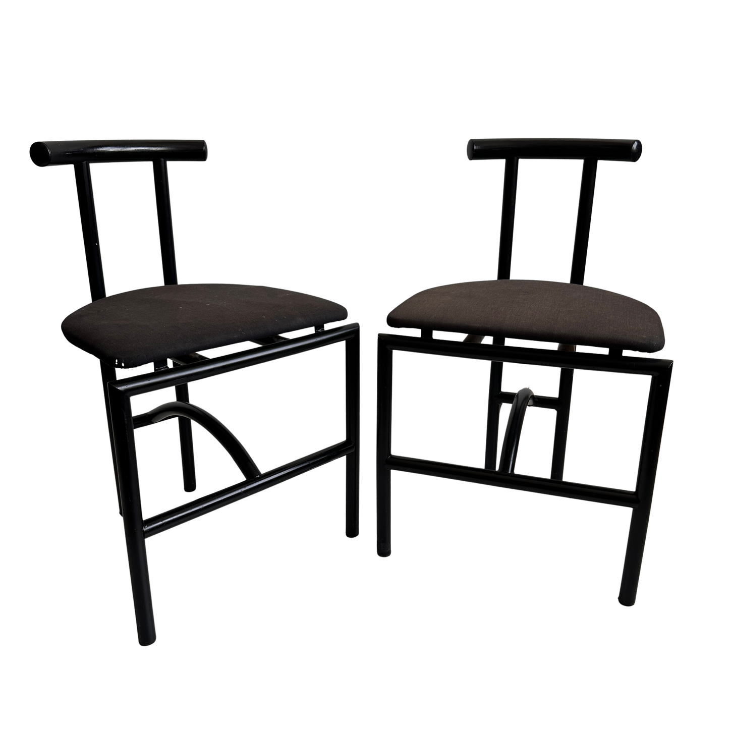 CH026 BLACK TOKYO CHAIRS WITH BLACK LINEN SEATS