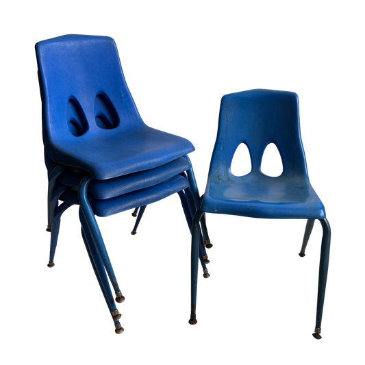 CH031 DISTRESSED BLUE STACKING CHAIRS