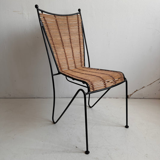 CH037 PIPSAN IRON & RATTAN CHAIR