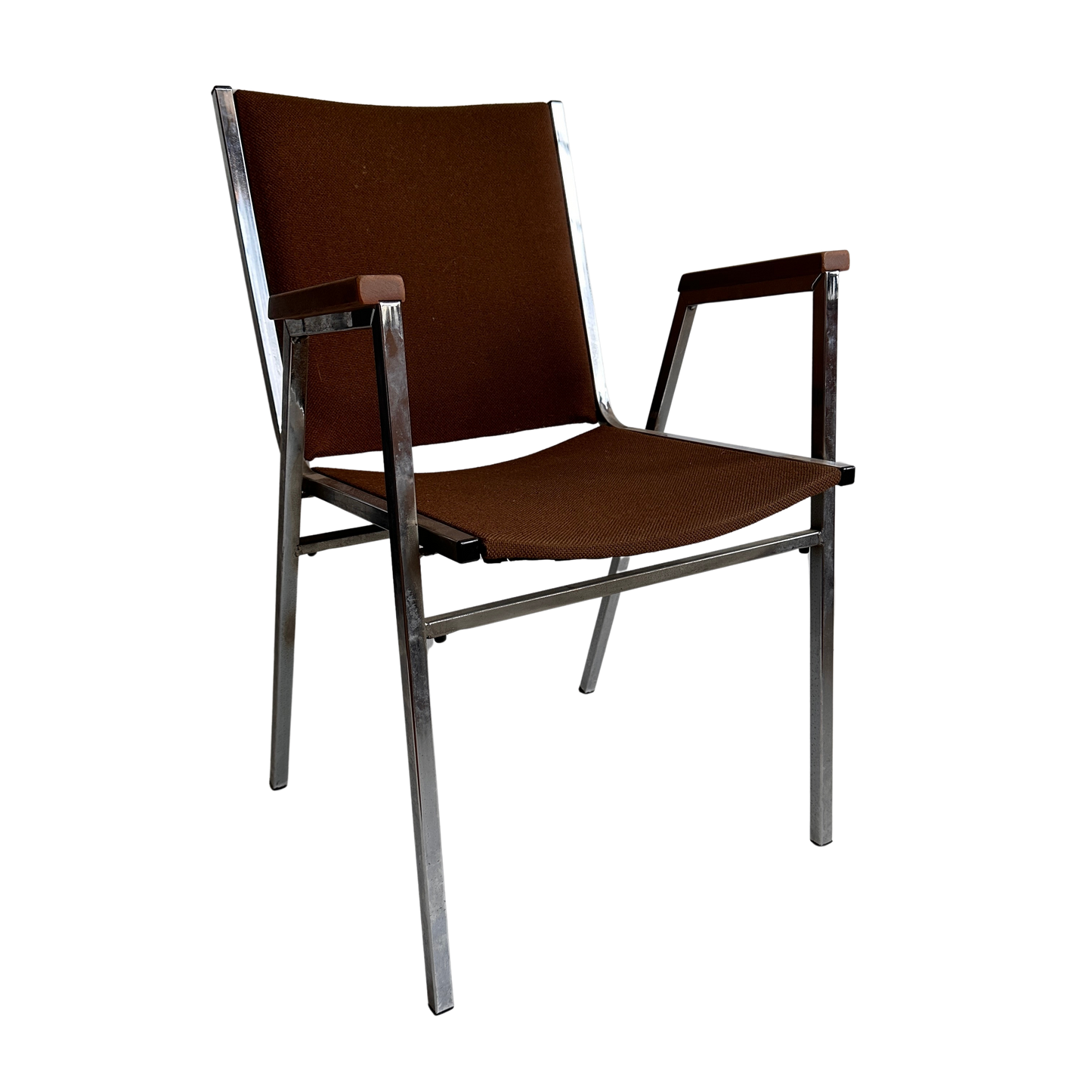 CH043 BROWN AND CHROME OFFICE CHAIR