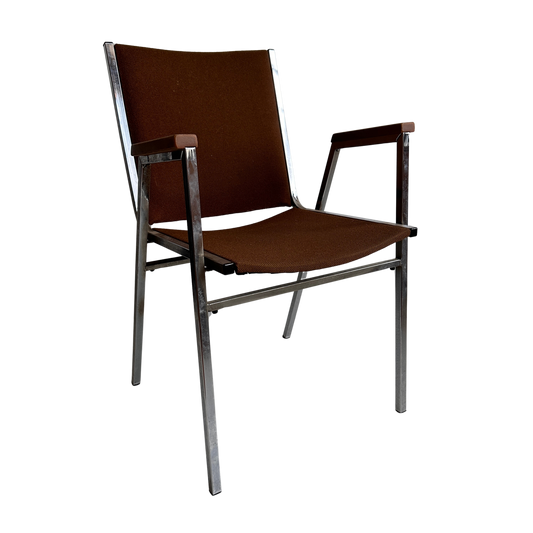 CH043 BROWN AND CHROME OFFICE CHAIR