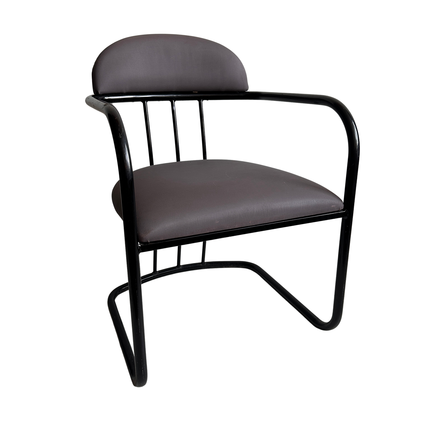 CH045 GREY & BLACK TUBULAR ARMCHAIR